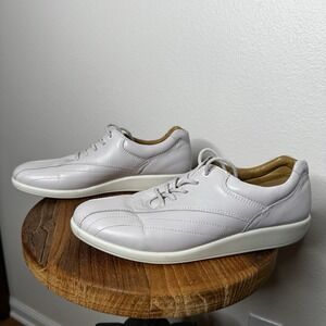 HOTTER Tone II Lace-Up‎ Grey Shoes Sz 9 Gray Leather Sneakers UK England NEW